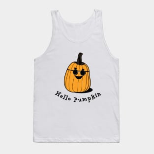 Hello Pumpkin | A smiling pumpkin wearing sunglasses | Thanksgiving | Halloween Tank Top